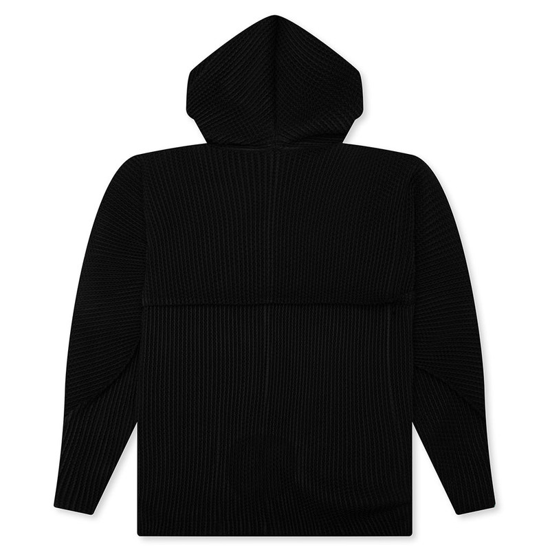 ISSEY MIYAKE WICKERWORK MESH ZIP-UP - BLACK outlook