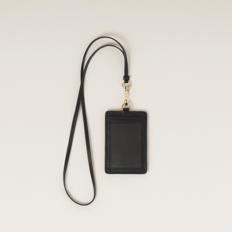 Miu Miu Matelassé nappa leather badge holder outlook