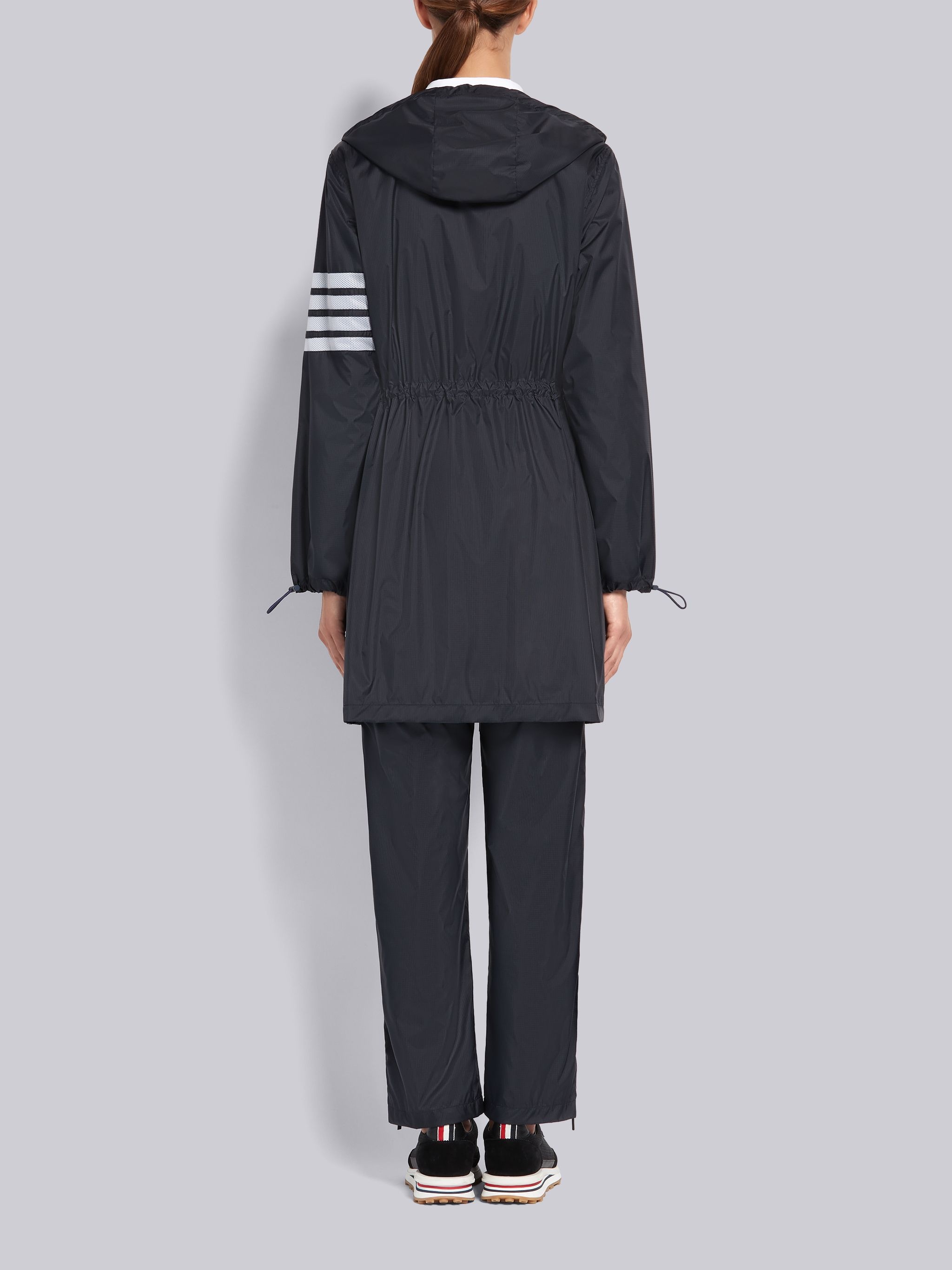 Navy Sheer Ripstop 4-Bar Long Parka - 3
