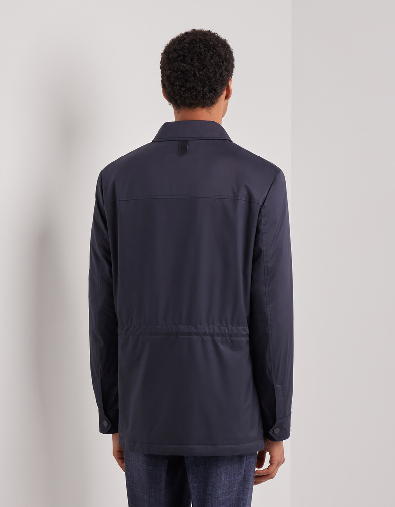 CARAMEL MIXED-MATERIAL ULTRALIGHT SUEDE BOMBER JACKET WITH KNIT INSERTS 135