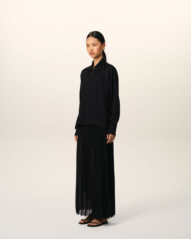 BLACK CONTRASTED TOP LONG SLEEVE SHIRT 6