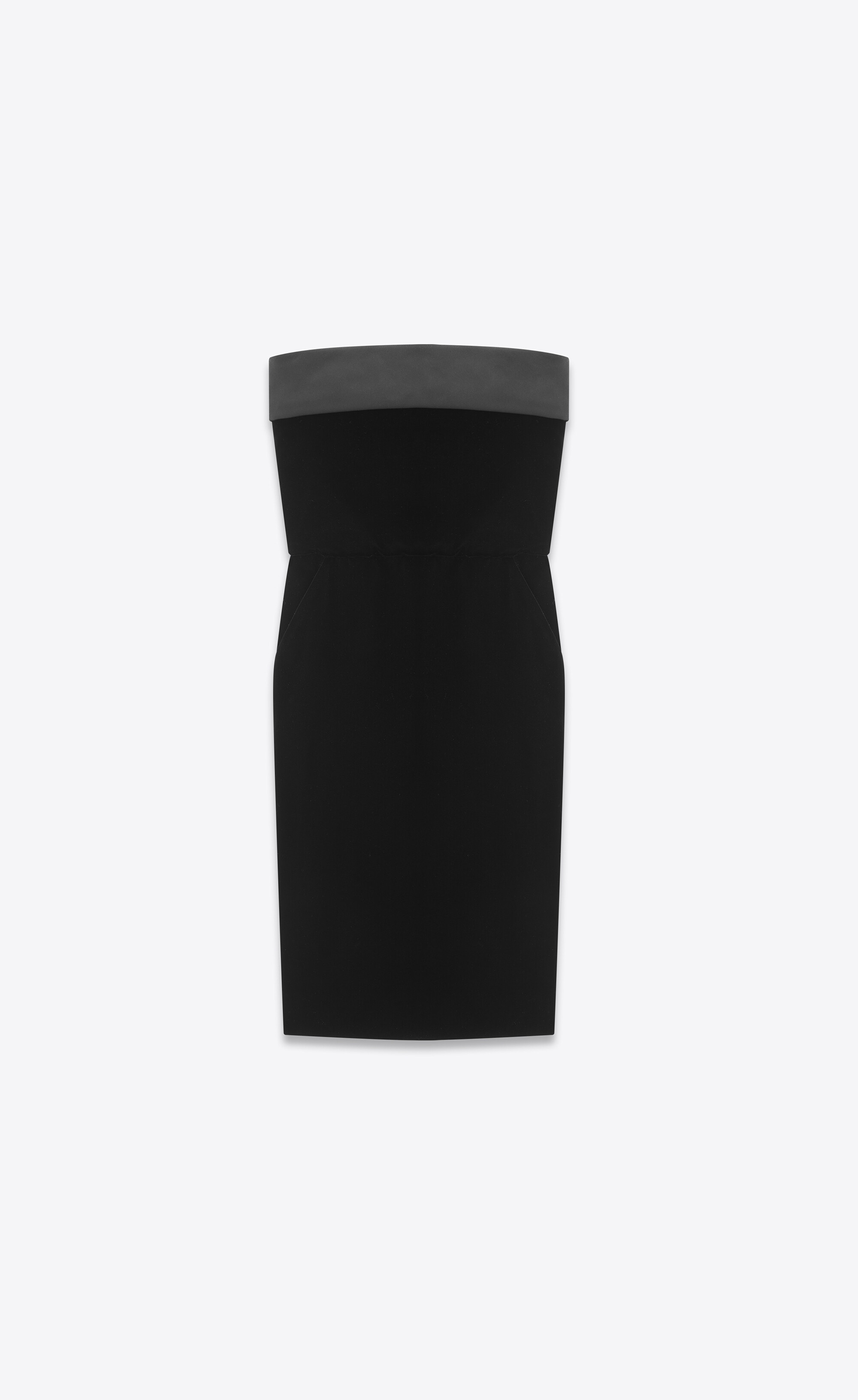 strapless pencil dress in velvet - 1