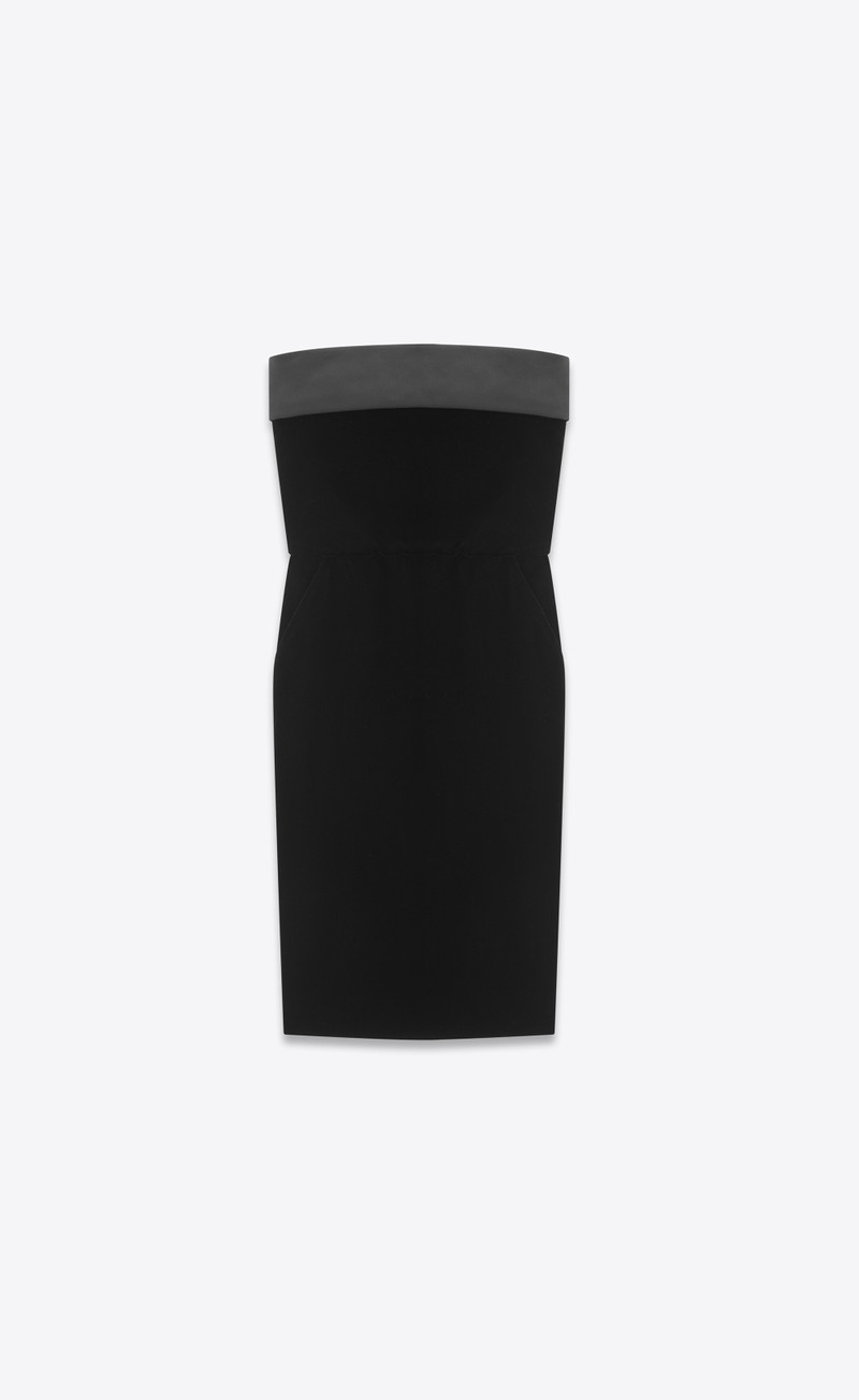 strapless pencil dress in velvet 1