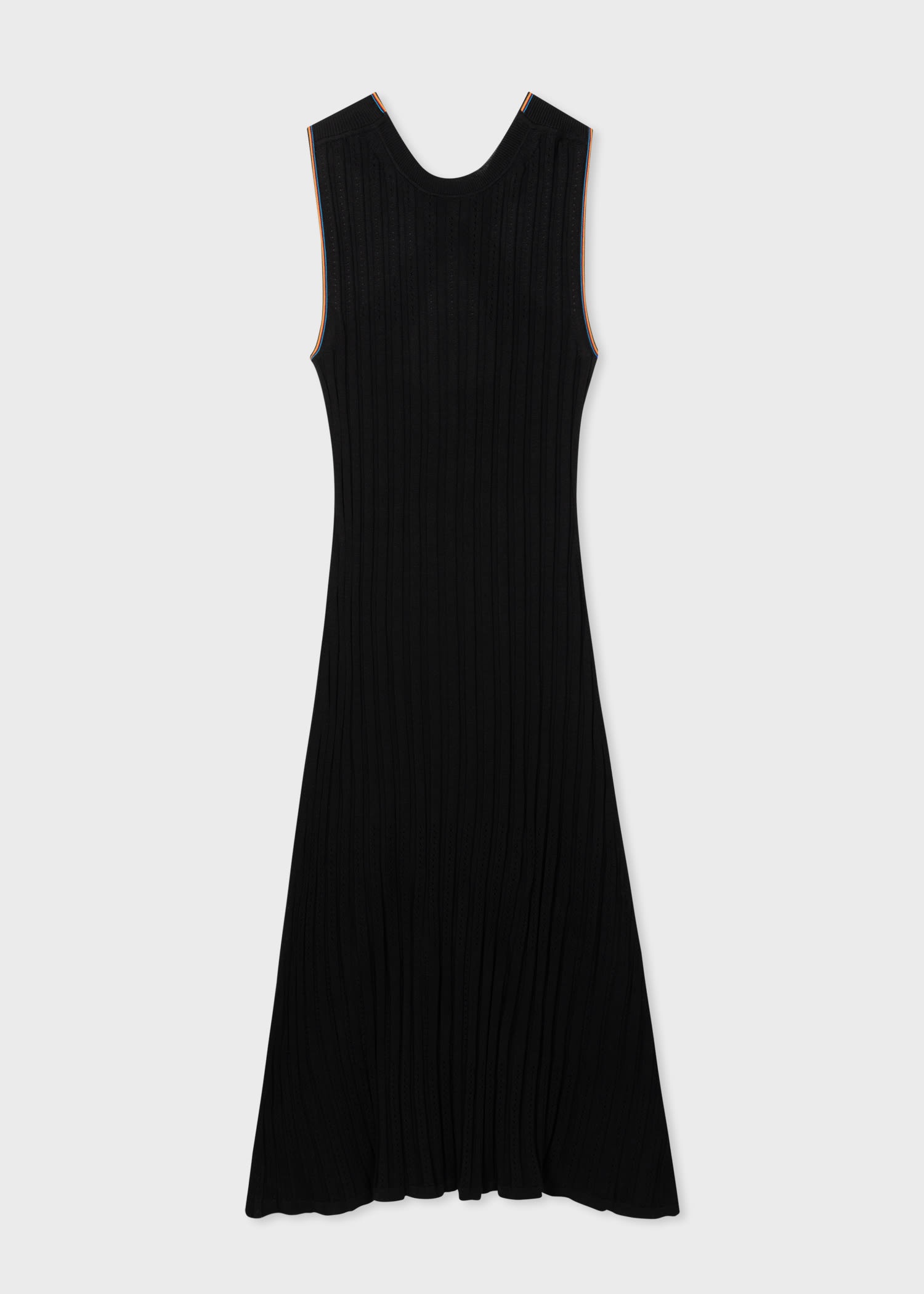 Black 'Signature Stripe' V Neck Knitted Dress - 1