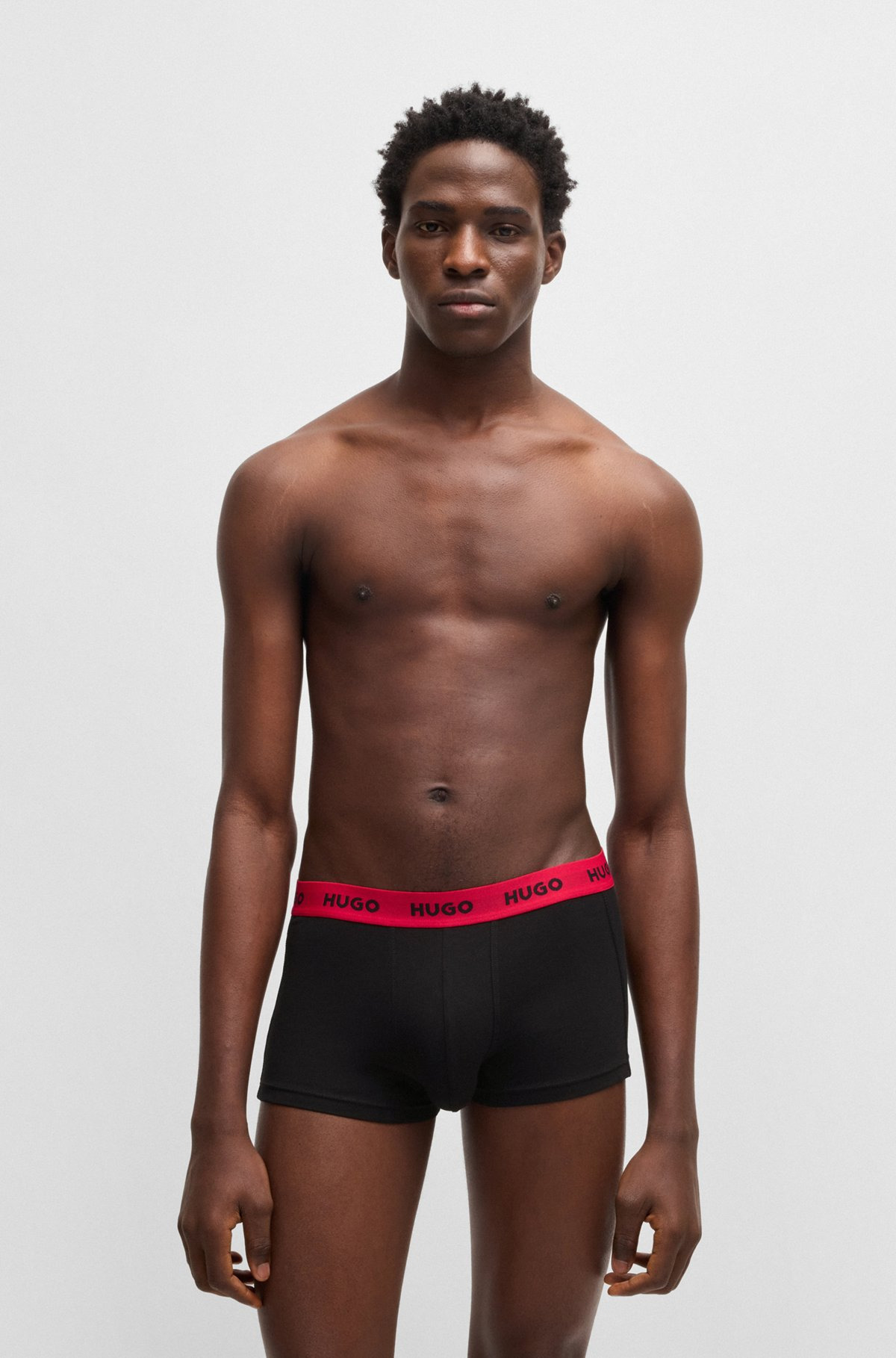 THREE-PACK OF STRETCH-COTTON TRUNKS WITH LOGO WAISTBANDS - 7