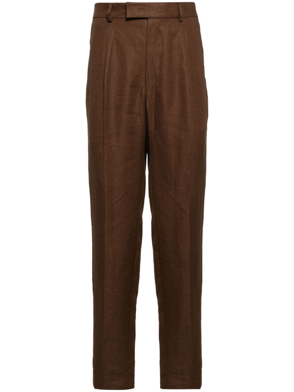 pleated slim-fit trousers - 1