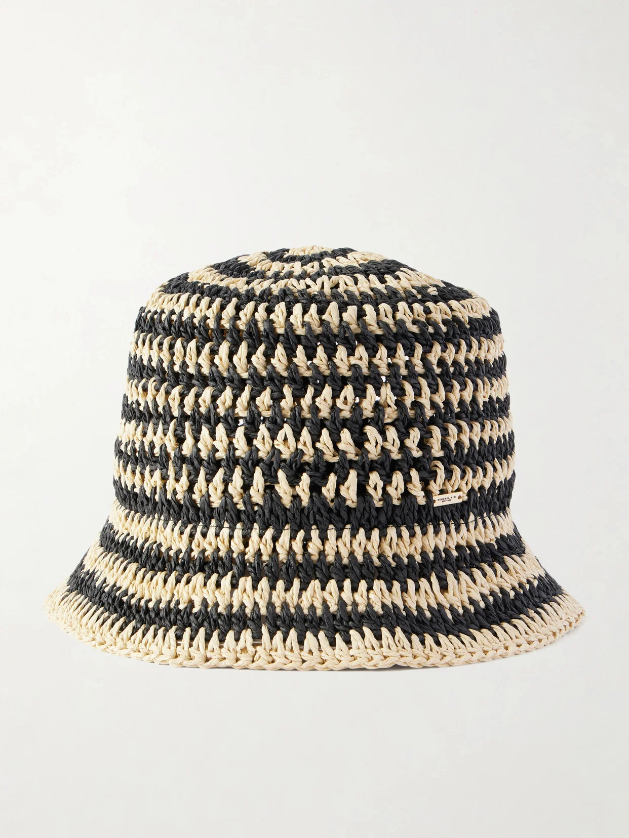 Jonah Striped Straw Bucket Hat - 1
