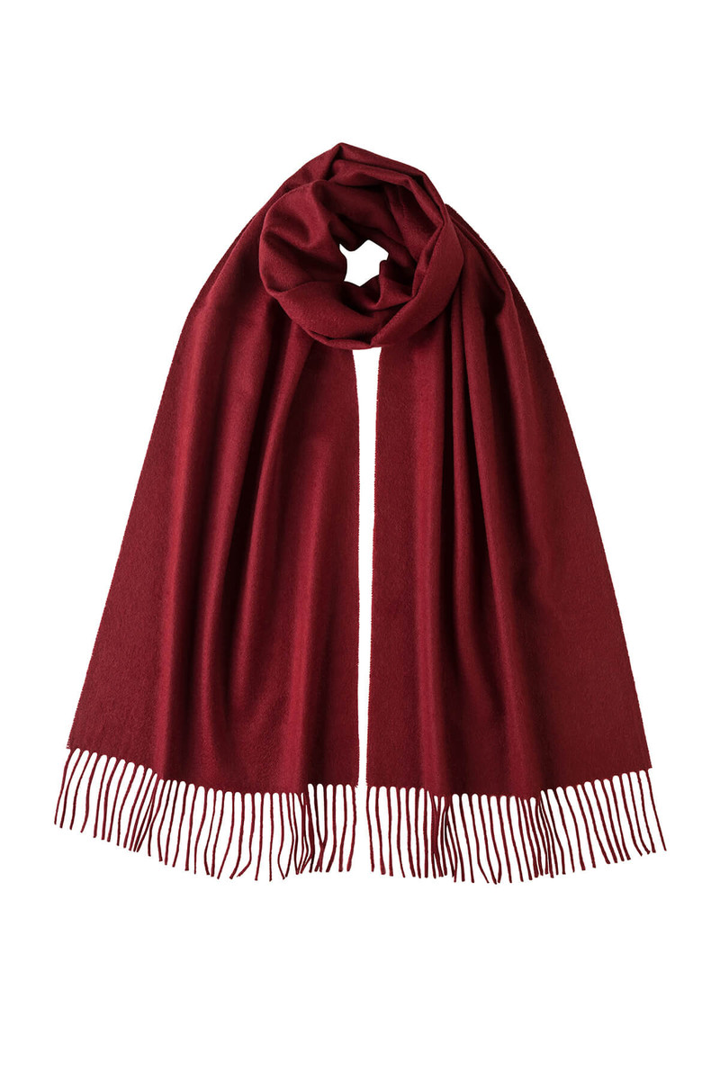 Wide Red Cashmere Scarf 1