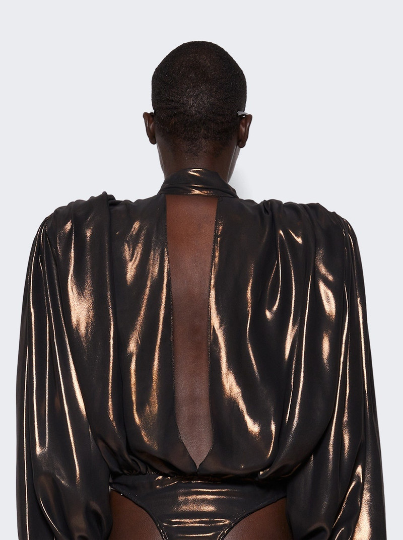 Bodysuit with Necktie Detail Bronze 5