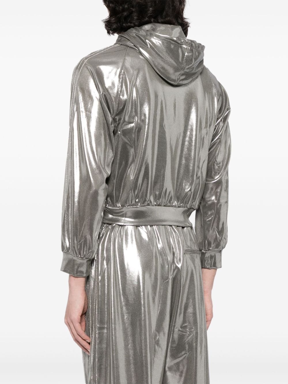 hooded metallic jacket - 4