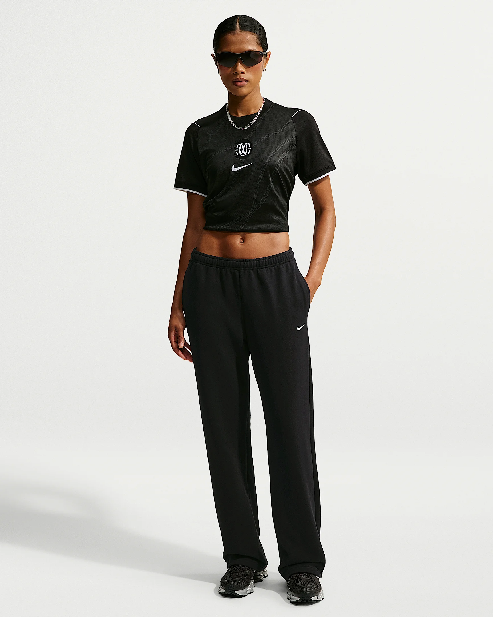 Nike Studio Fleece Lightweight "French Terry" Women's Mid-Rise Open-Hem Pants - 1