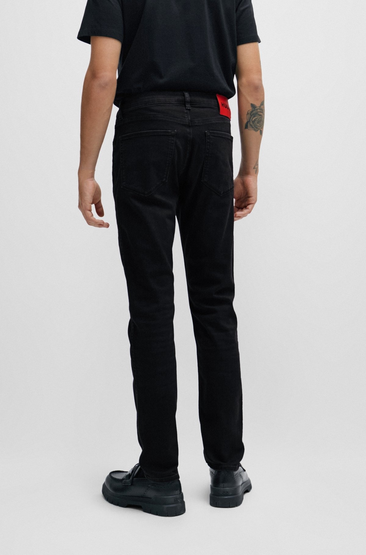 EXTRA-SLIM-FIT JEANS IN BLACK COMFORT-STRETCH DENIM - 4