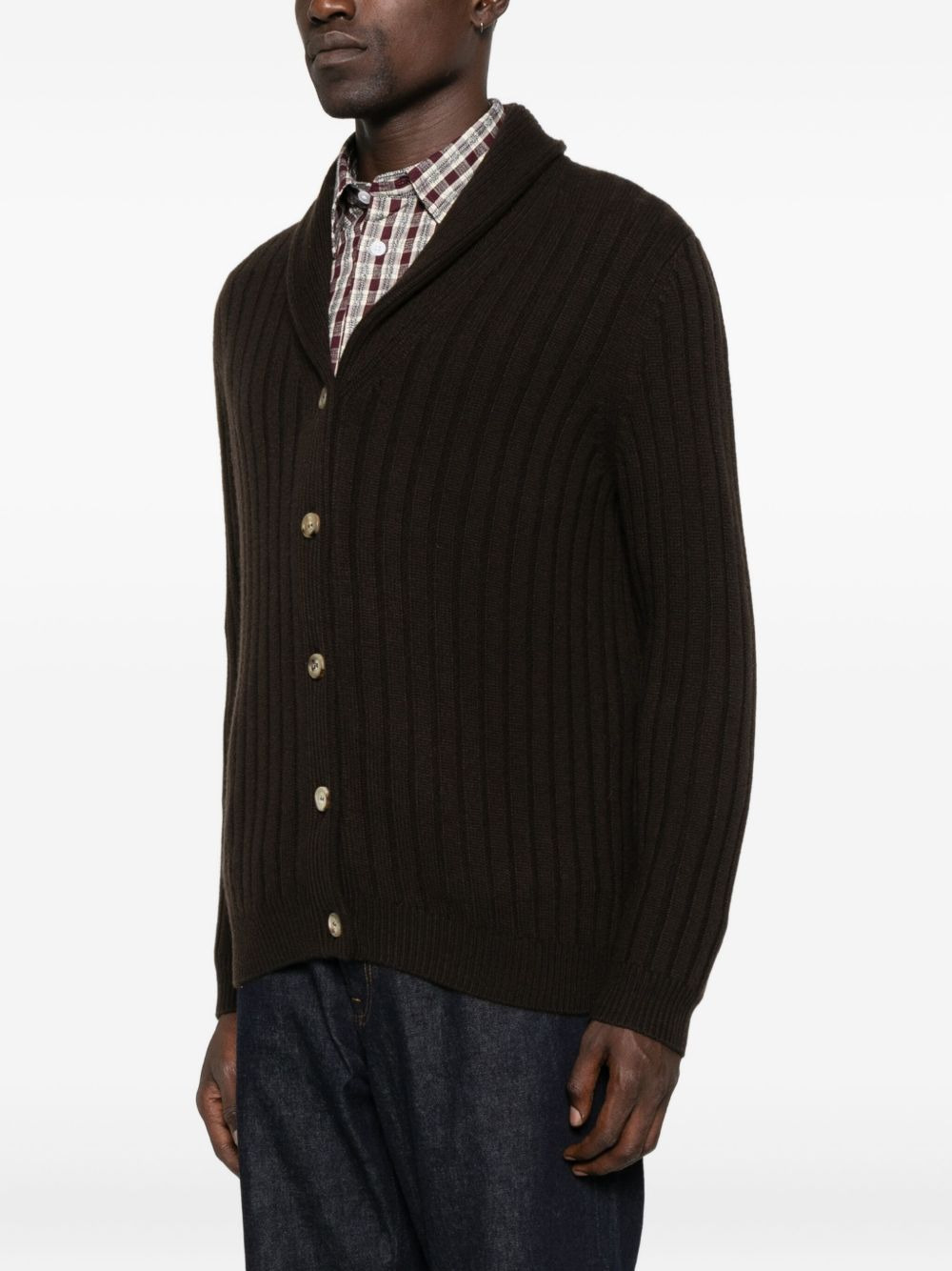 Mr Denver ribbed shawl-collar cardigan - 3