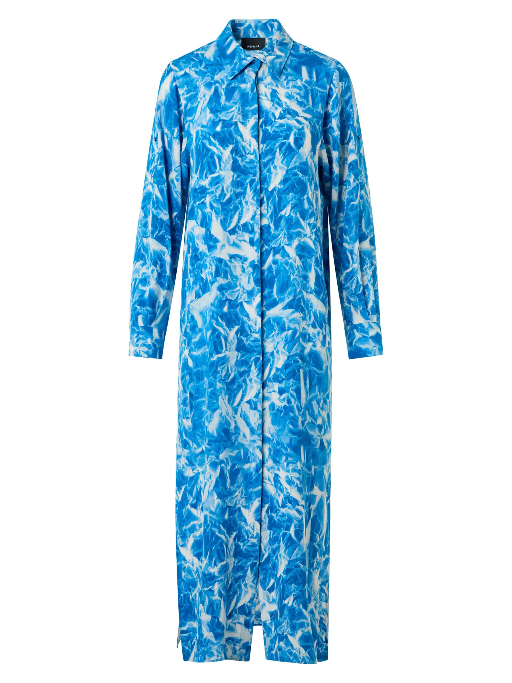 Women's Abstract-Print Silk Shirtdress - Twilight Ecru - 1