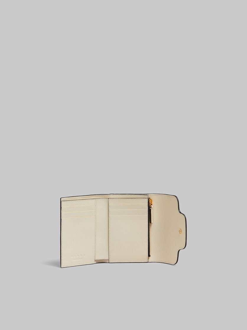 CREAM LEATHER TRUNKAROO TRIFOLD WALLET - 2