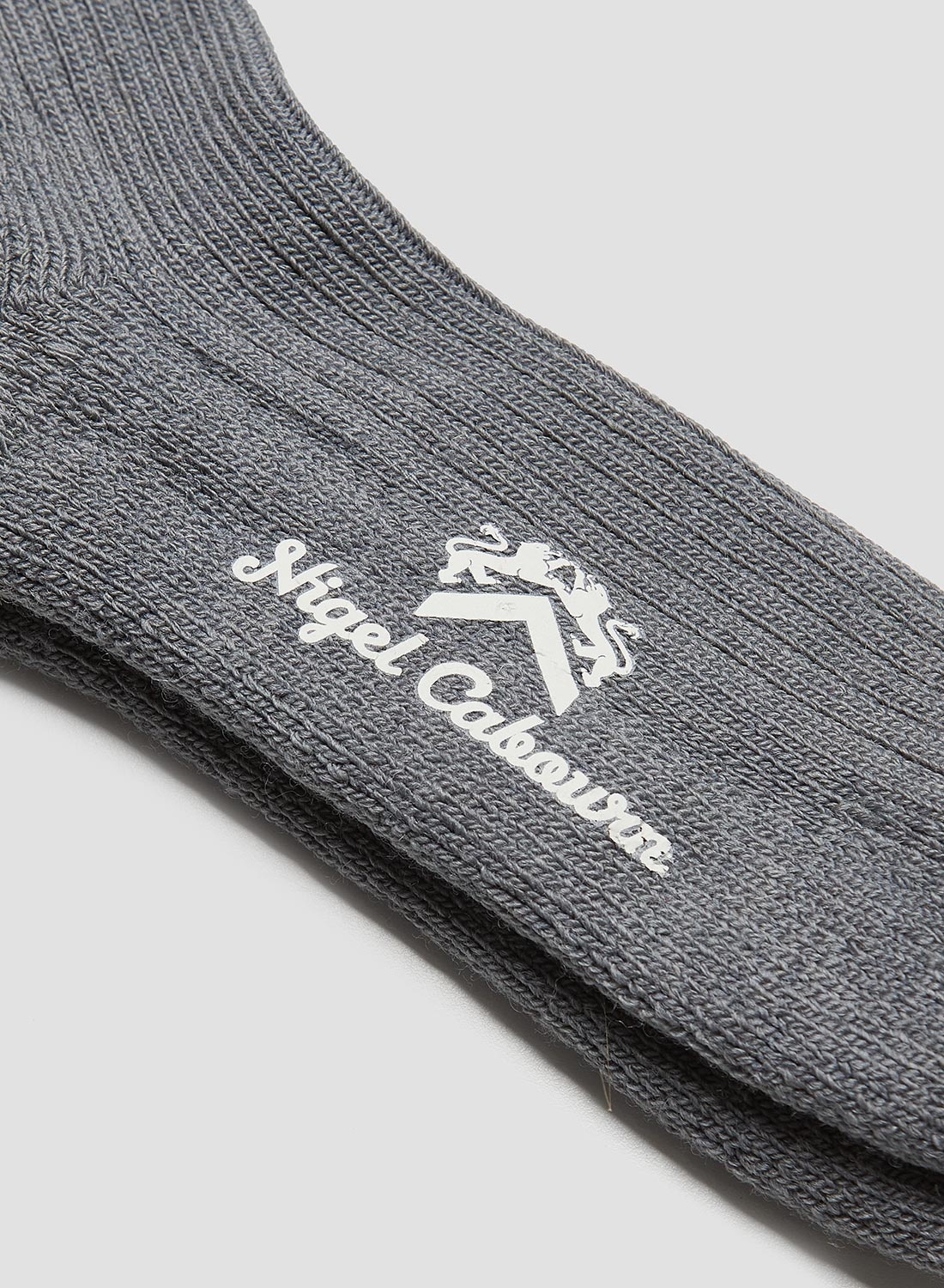 Ribbed Wool Crew Sock in Light Grey - 3