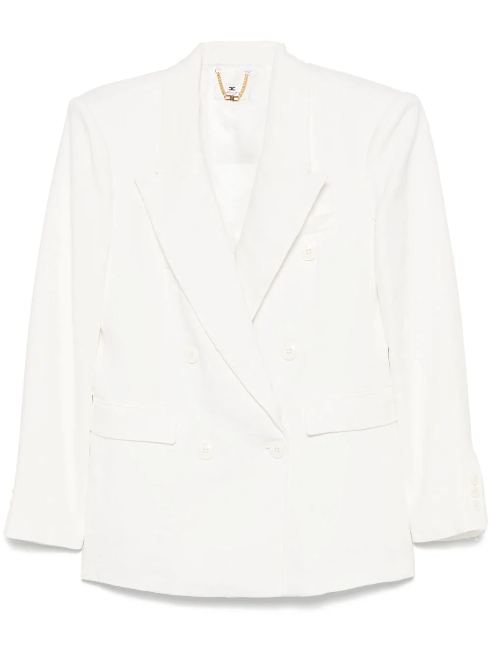 Linen blend double-breasted jacket - 1