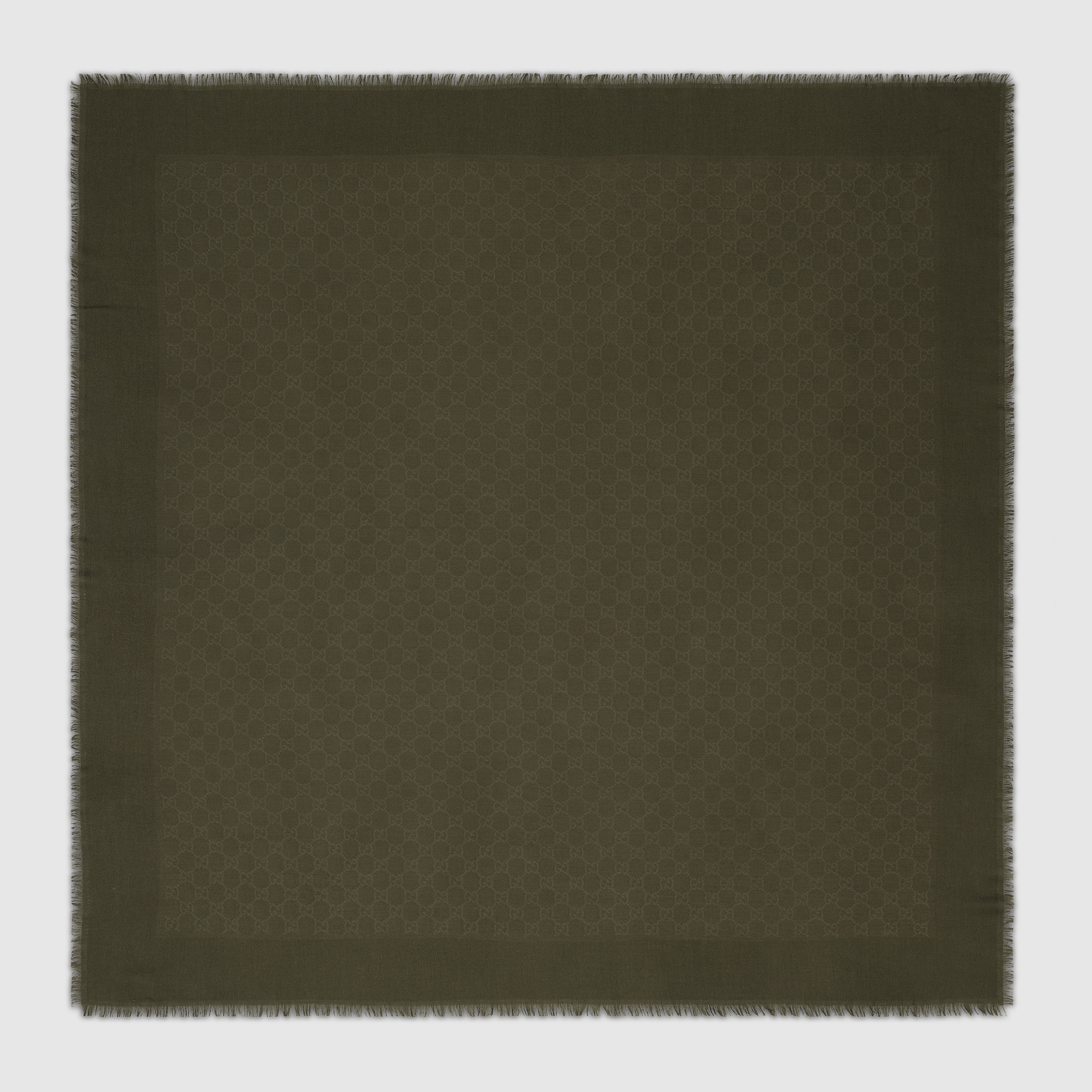 GG wool and silk jacquard shawl - 1