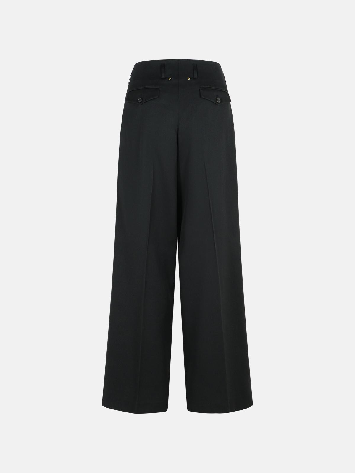 'PALAZZO' BLACK VIRGIN WOOL PANTS - 3