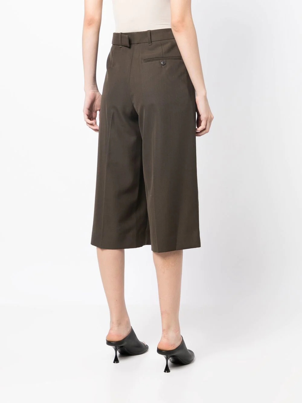 belted pleated cropped trousers - 4