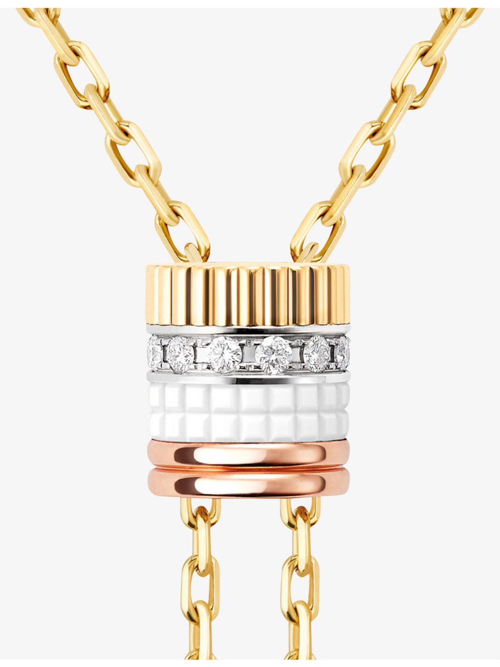 Quatre White Edition large 18ct yellow-gold, white-gold, rose-gold, ceramic and 0.33ct round-cut dia - 2