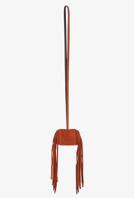 Balmain x Netflix -Fringed terracotta suede key chain - 3