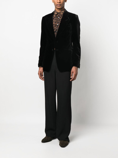 TOM FORD single-breasted velvet blazer outlook