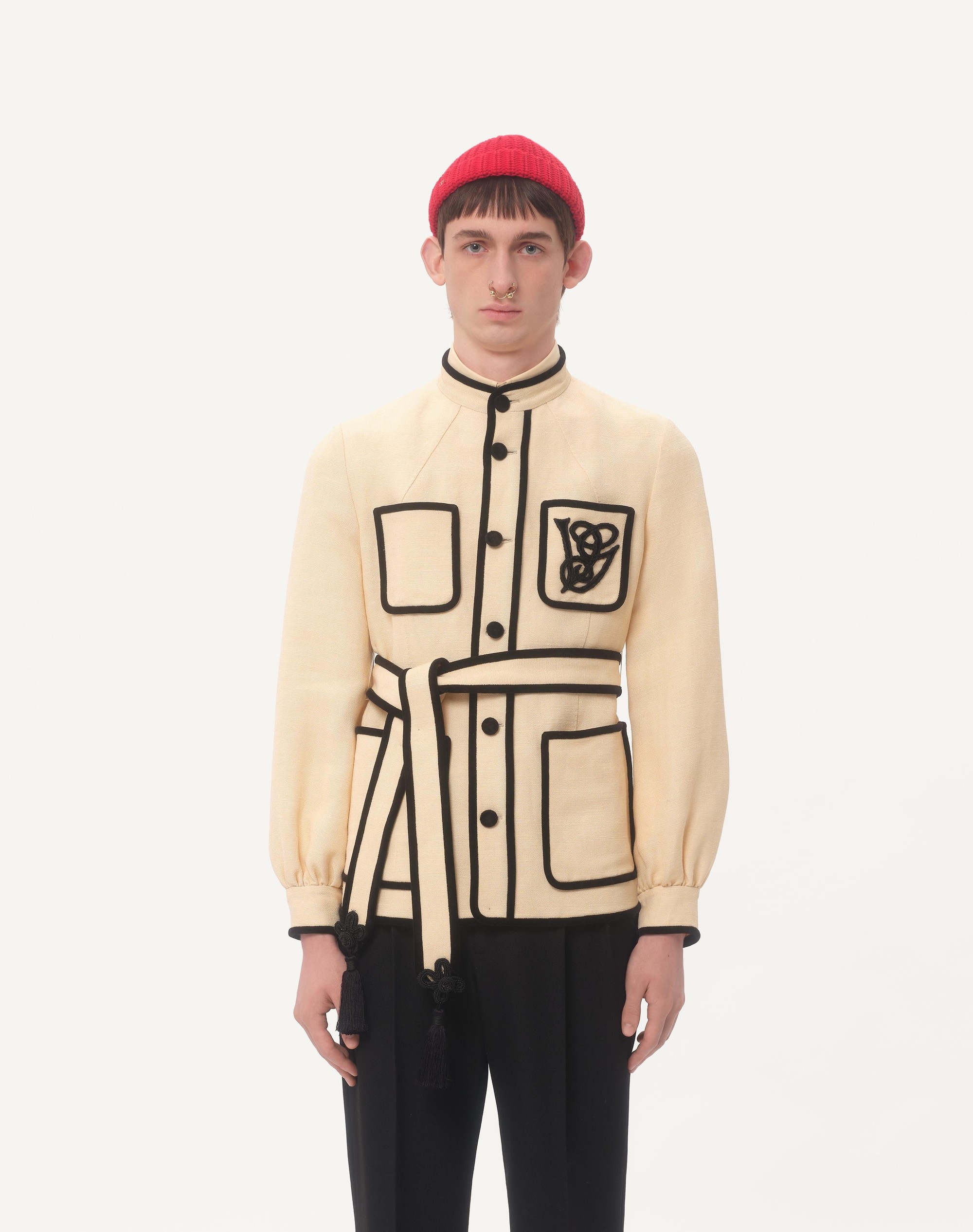 SILK AND JUTE CANVAS JACKET WITH VG EMBROIDERY - 6