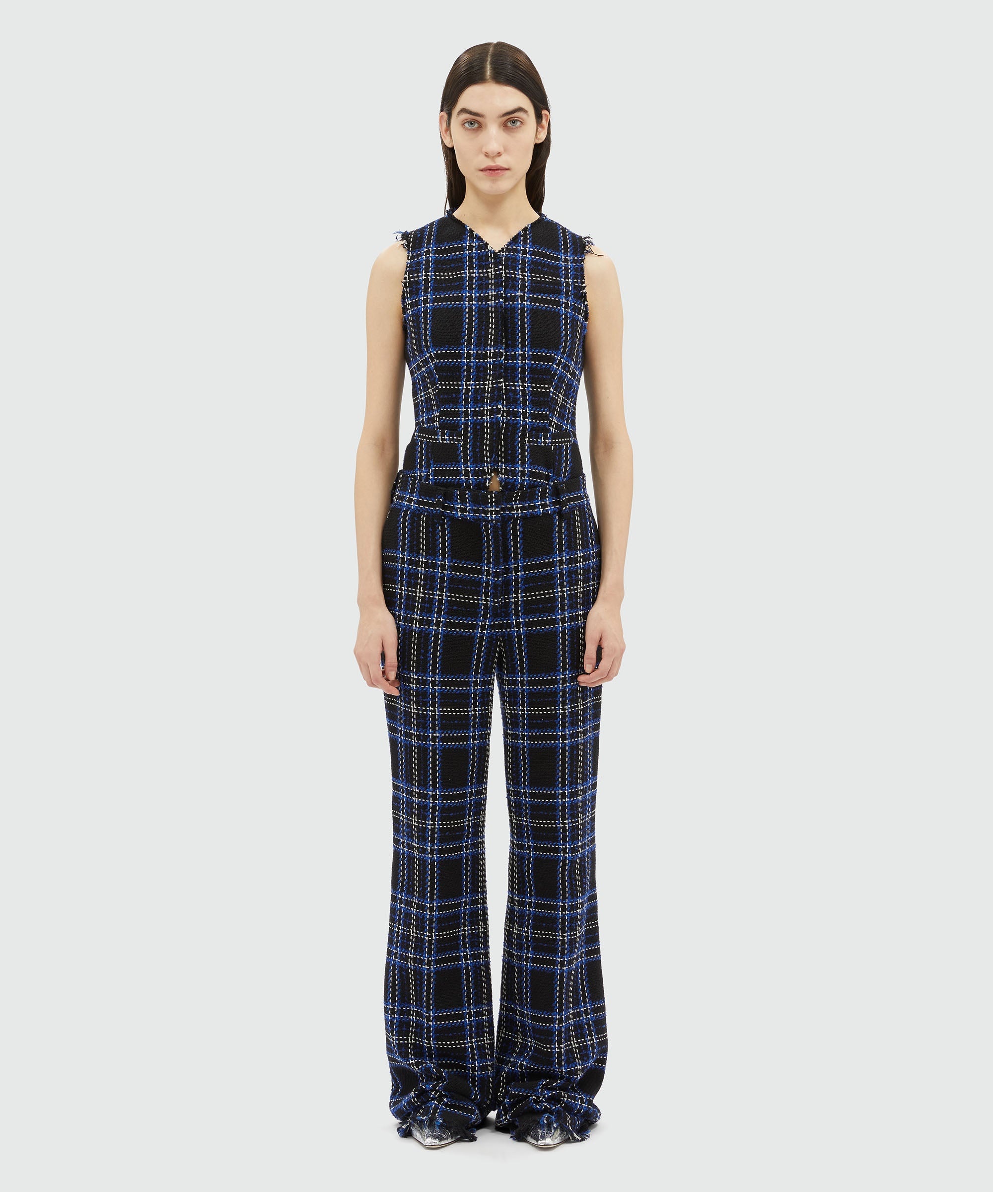 Tweed maxi check pants - 2