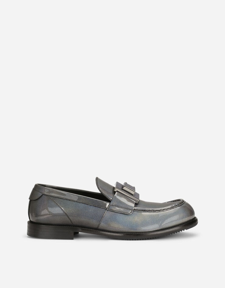 Iridescent patent leather loafers - 1