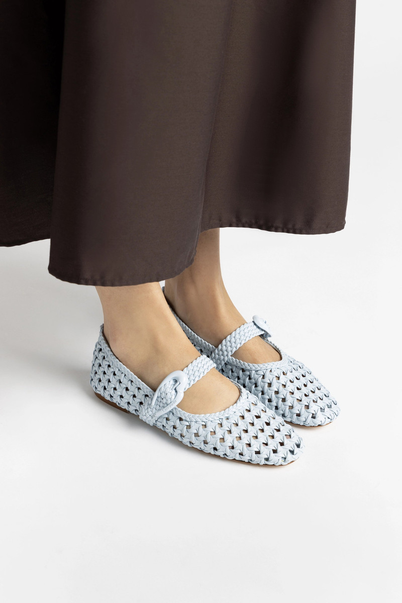 Larroudé Verona Macrame Ballet Flat In Maya Leather outlook