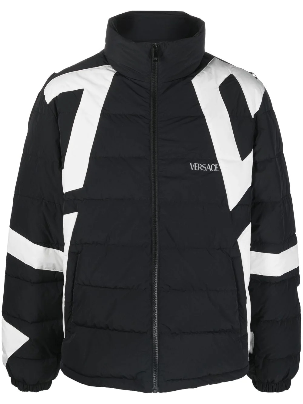 Greca print puffer jacket - 1