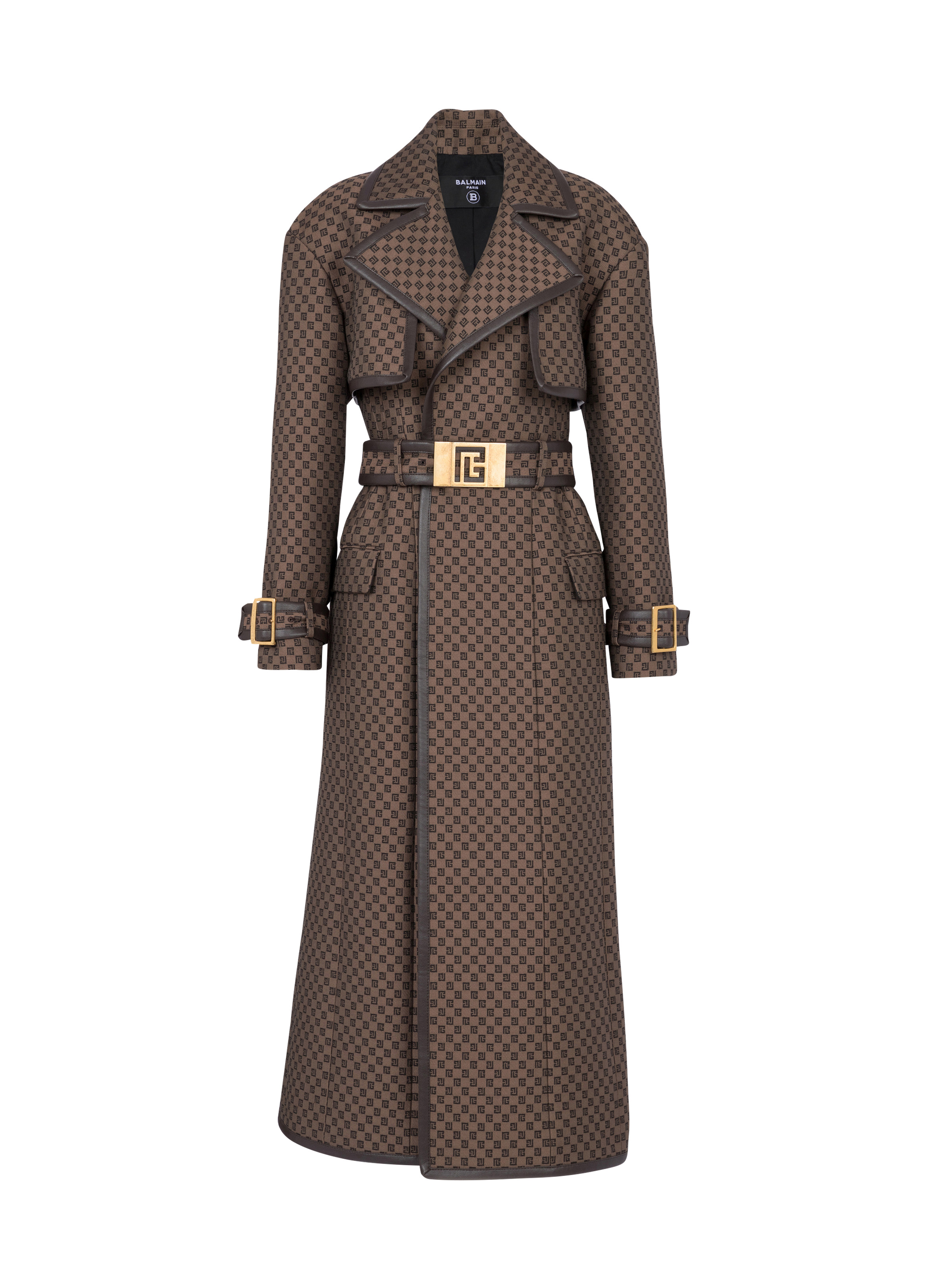 BALMAIN, Monogram Jacquard Trench Coat, Women