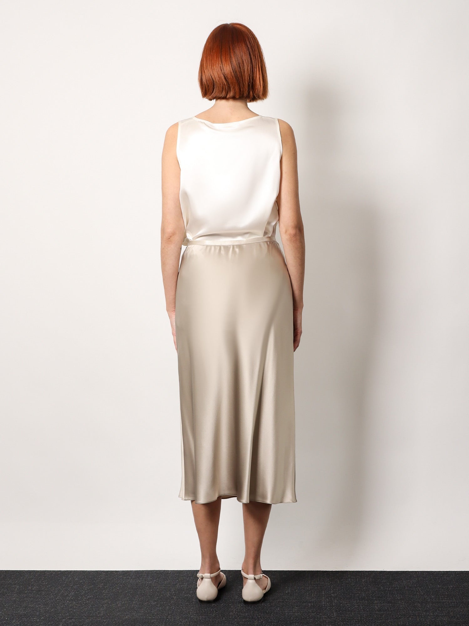 ★Max Mara★ Satin Long Skirt Beige 2511101018600031 Max Mara Leisure Alessio Straight Satin Midi Skirt | Neiman