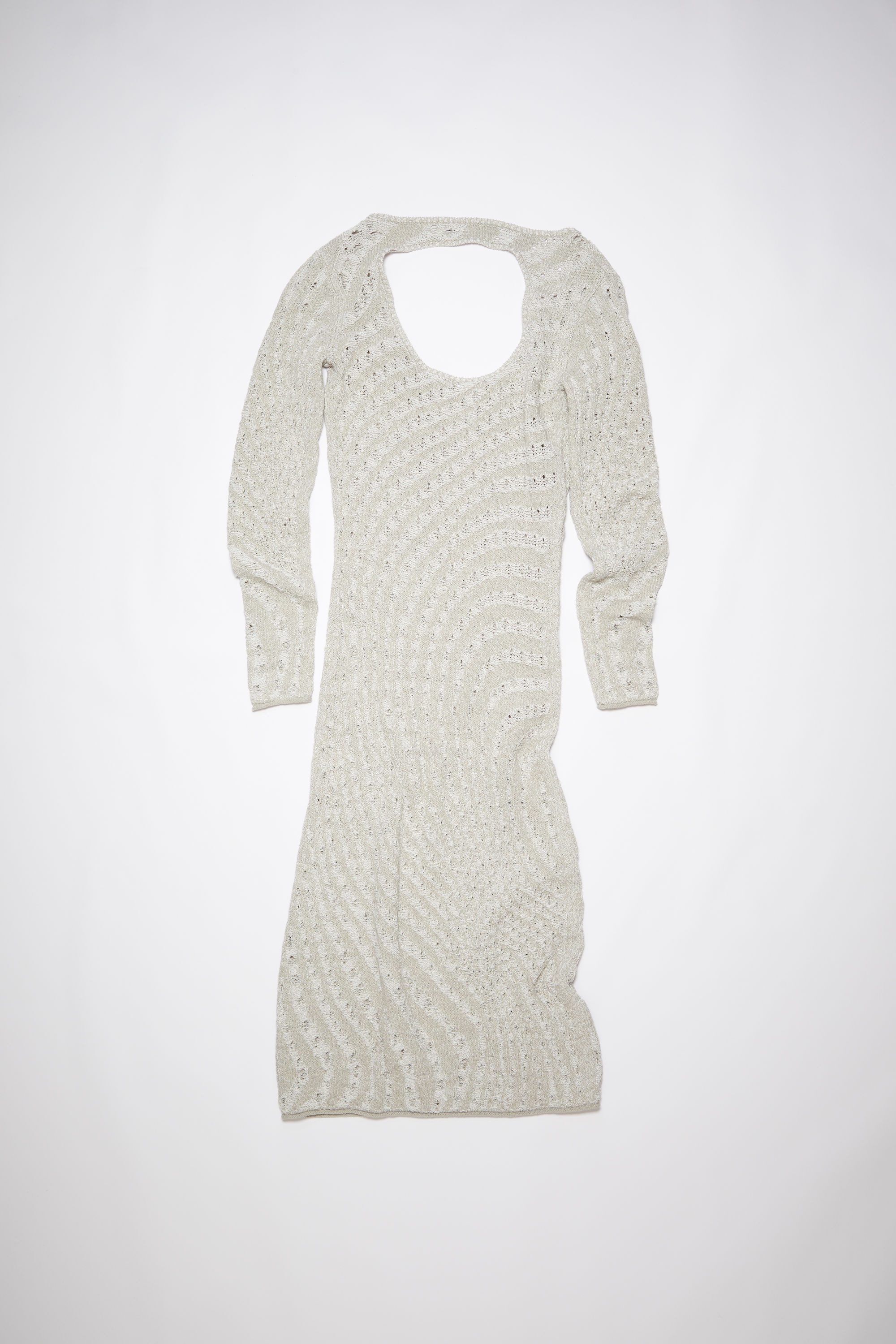 Jacquard-knit dress - Pale grey - 7
