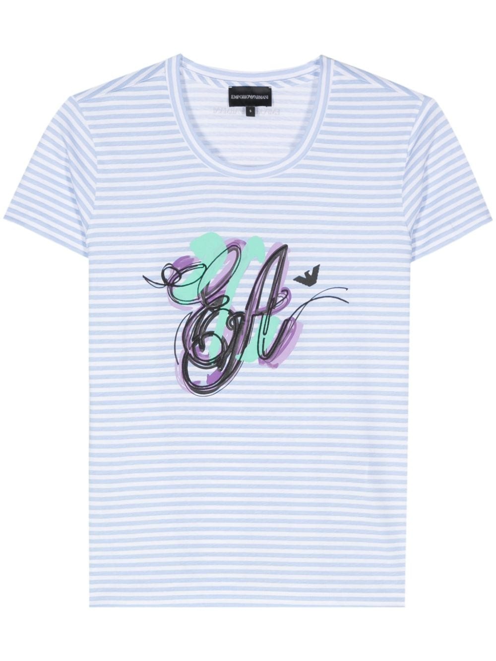 logo-print striped T-shirt - 1