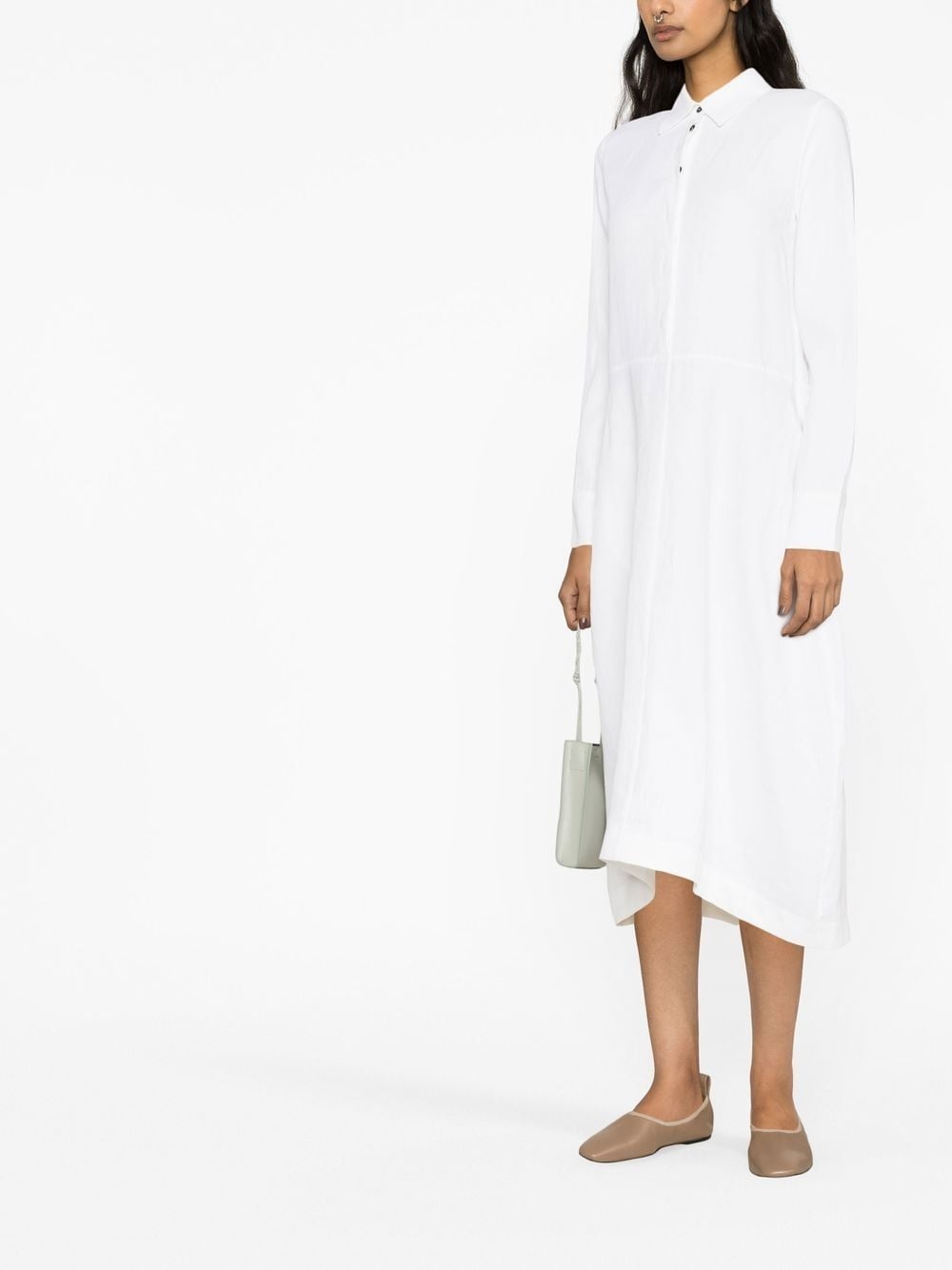 linen long-sleeve shirt dress - 3