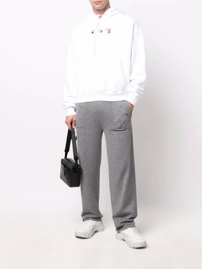 Off-White logo-embroidered cashmere track pants outlook