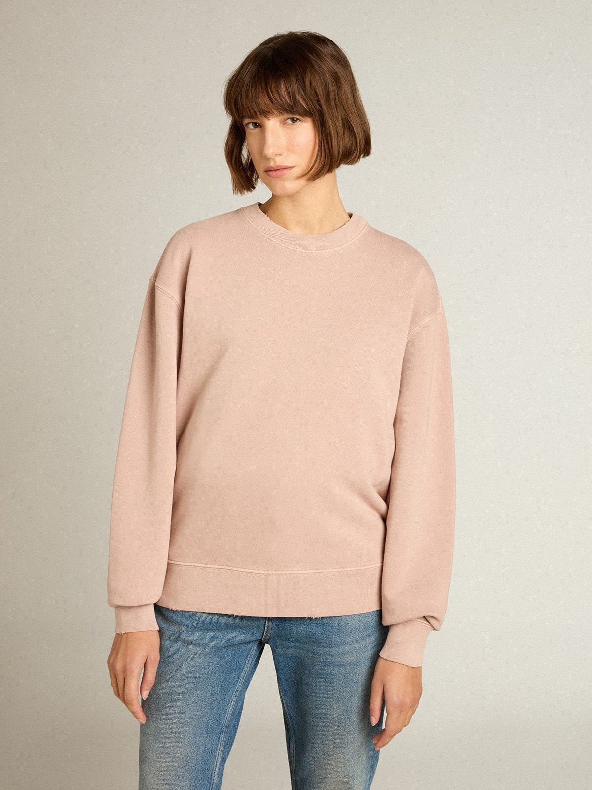 Powder-pink sweatshirt with reverse logo on the back - Asian fit - 3