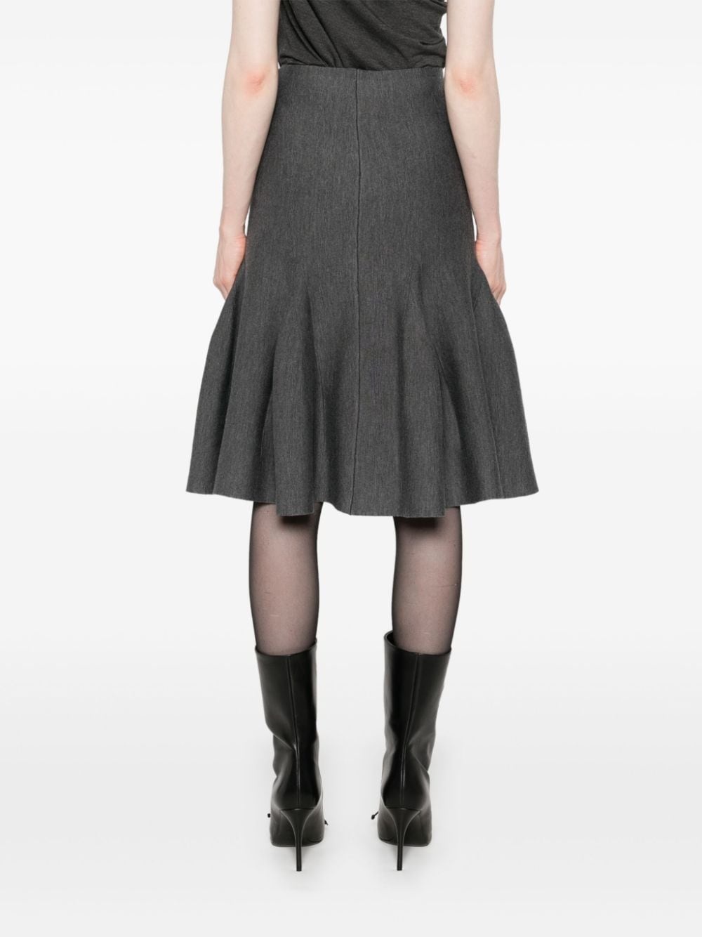 mélange-effect midi skirt - 4