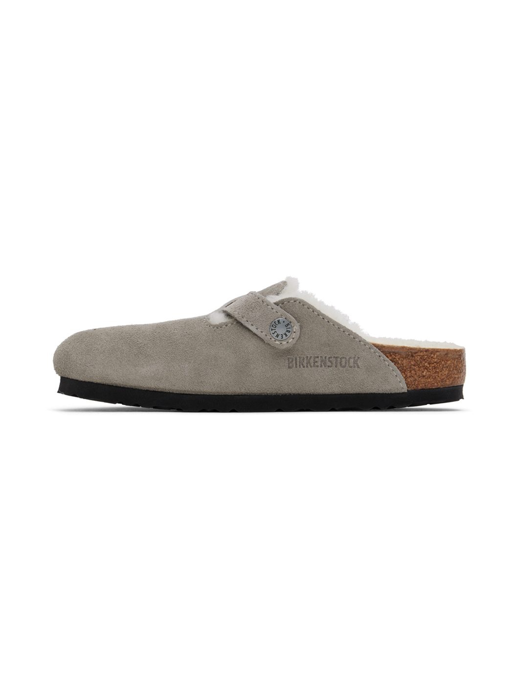 Gray Regular Boston Shearling Slip-On Loafers - 3