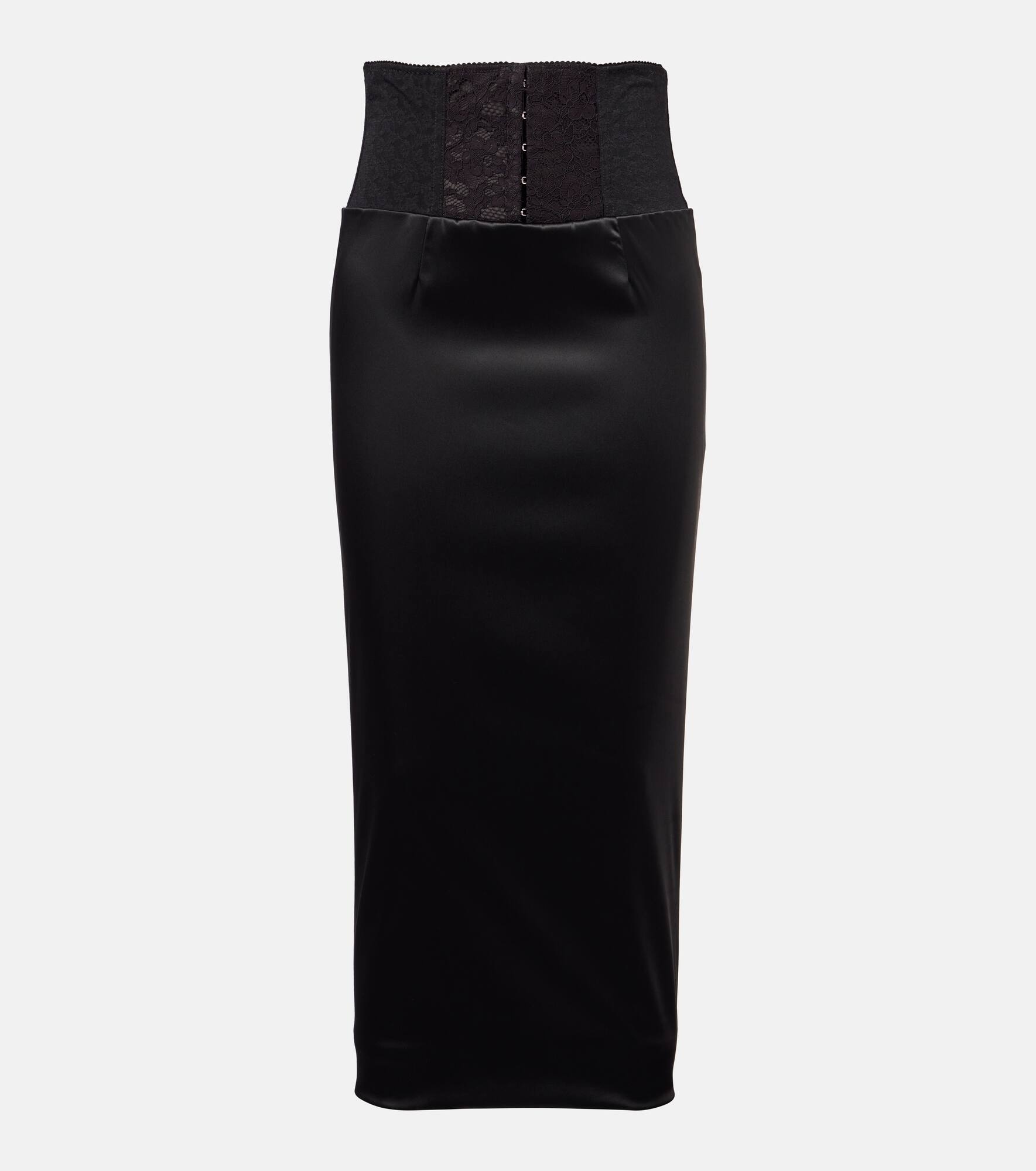 Corset satin midi skirt - 1