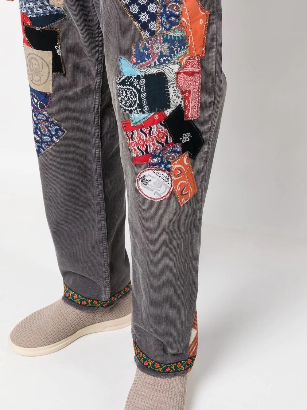 patchwork-detail straight-leg jeans - 5