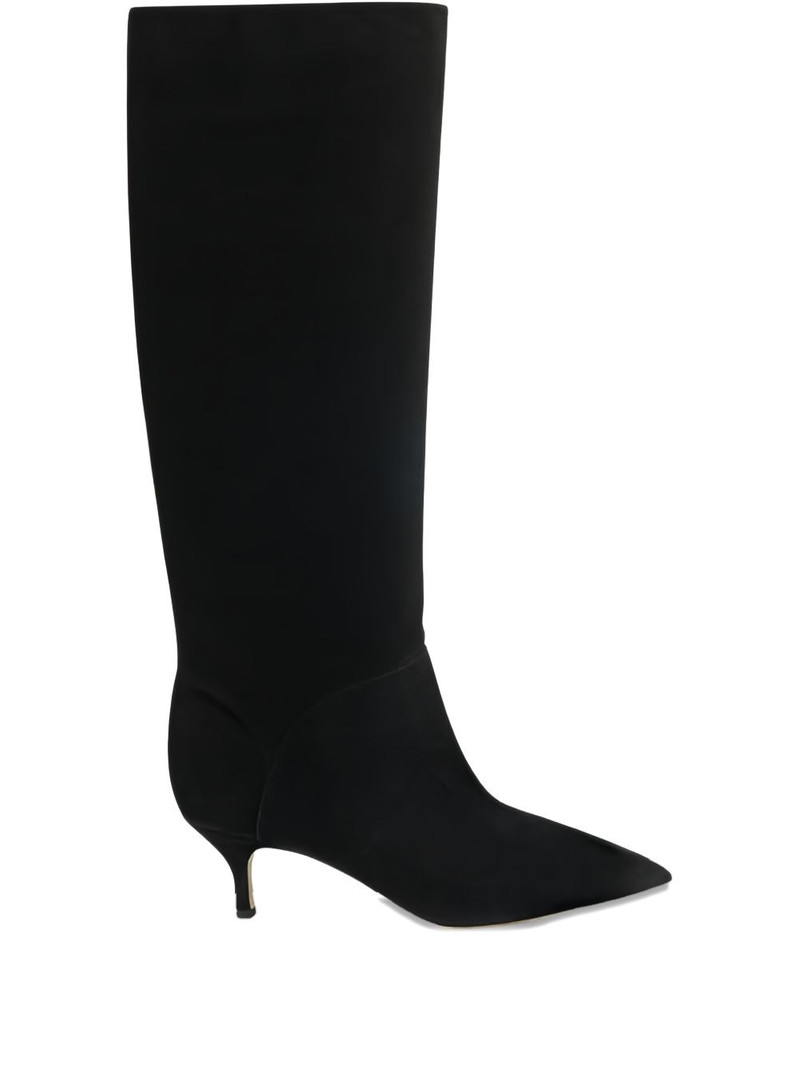 pointed flat knee-high boots 1