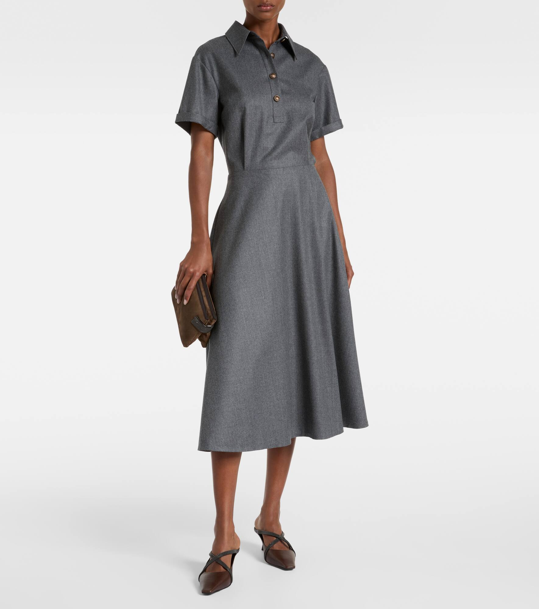 Virgin wool shirt dress - 2
