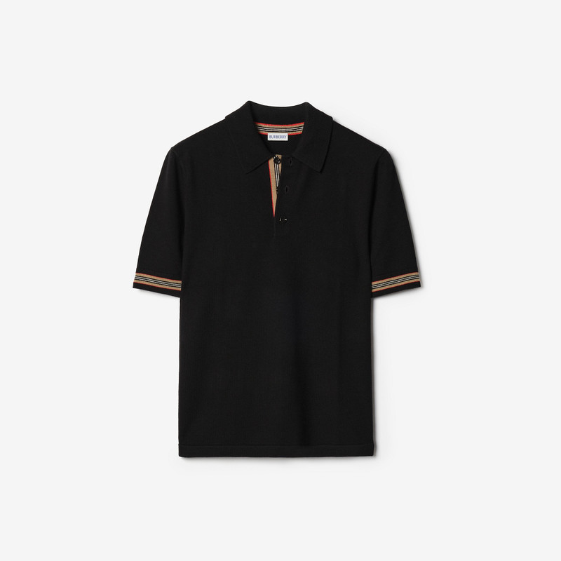 Icon Stripe Trim Wool Polo Shirt 1