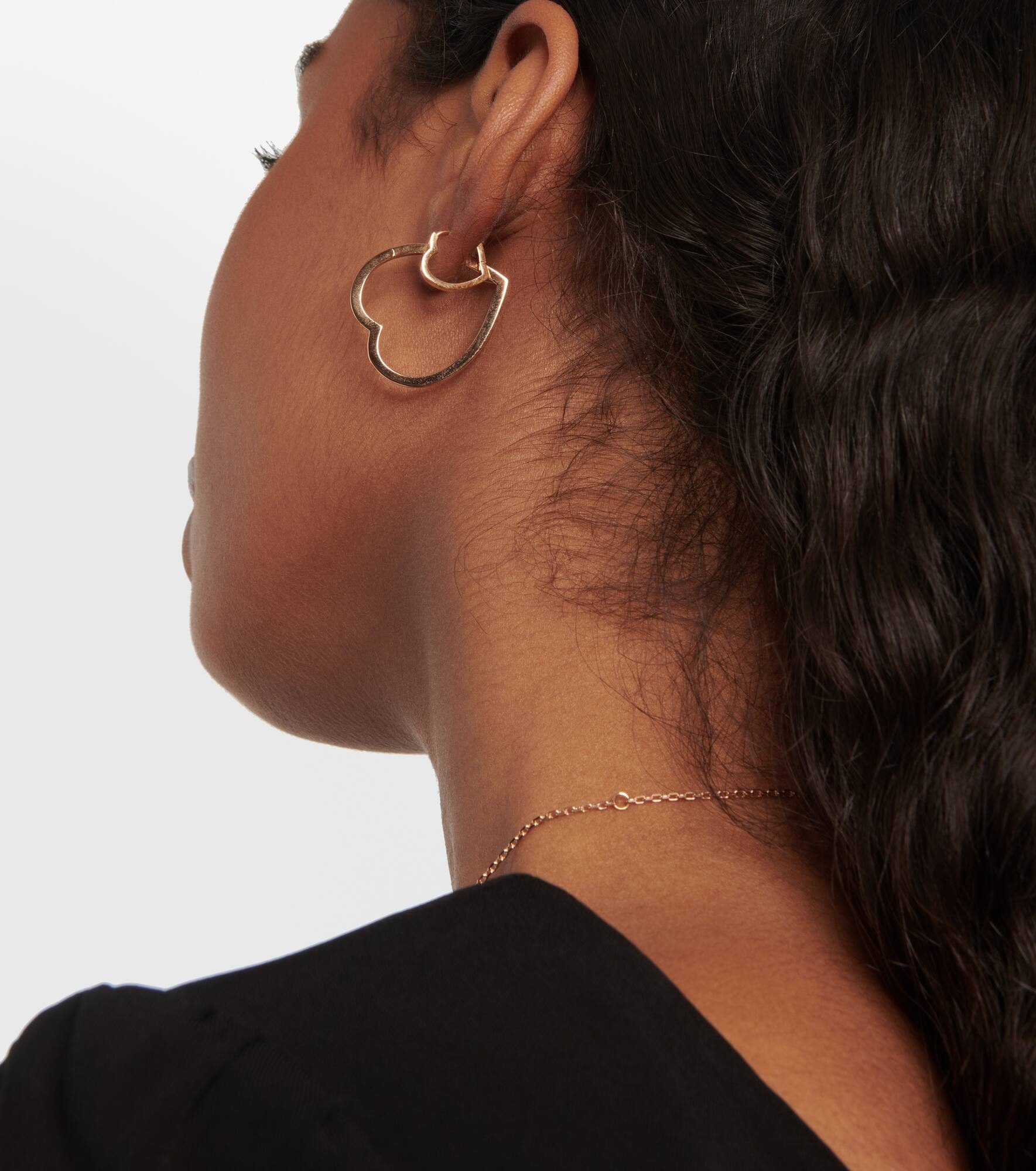 Antifer Heart Small 18kt rose gold single earring - 5