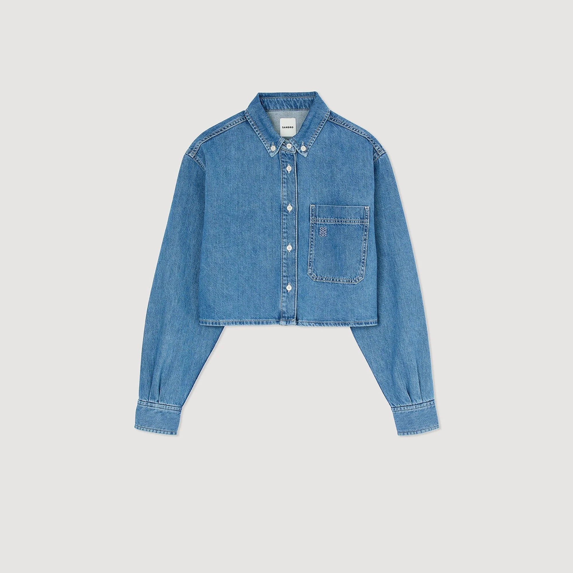 DENIM CROPPED SHIRT - 1