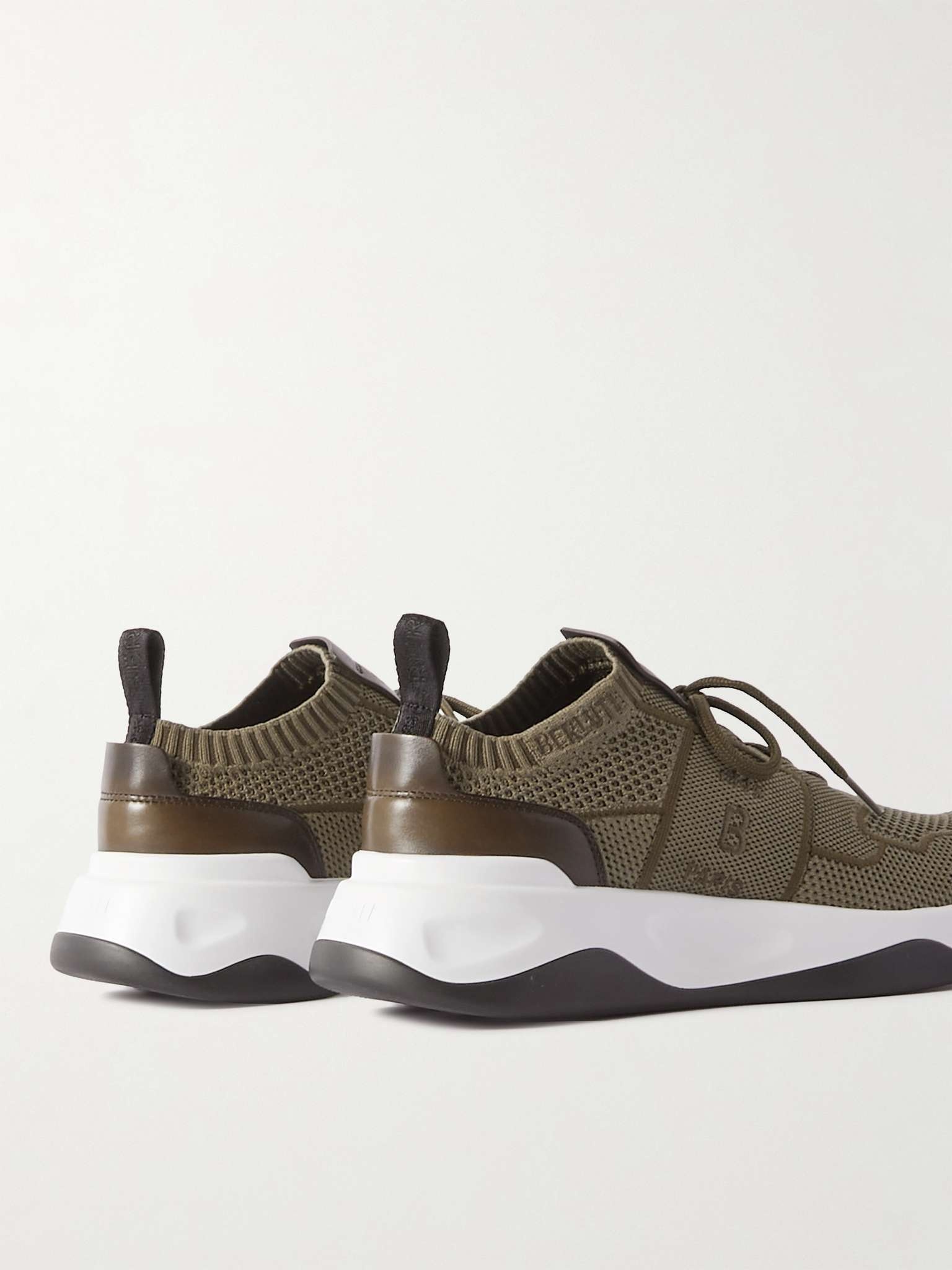 Shadow Venezia Leather-Trimmed Stretch-Knit Sneakers - 5