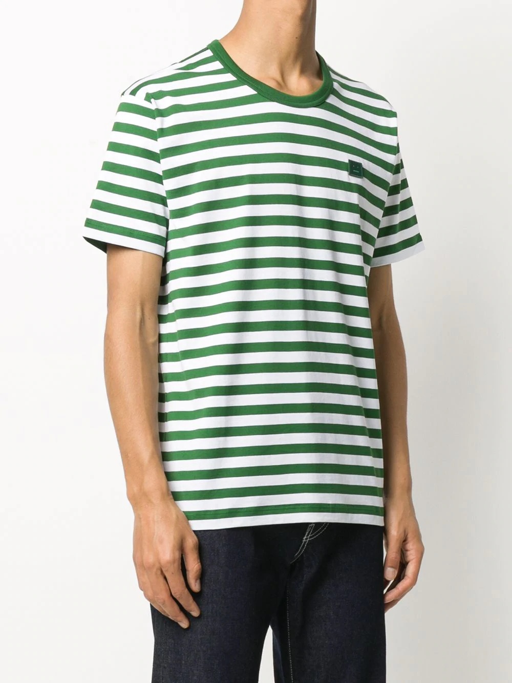 Face striped short-sleeve T-shirt - 4